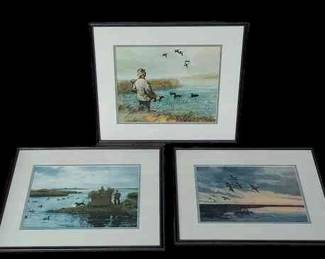 3 Framed Duck Hunting Themed Prints
