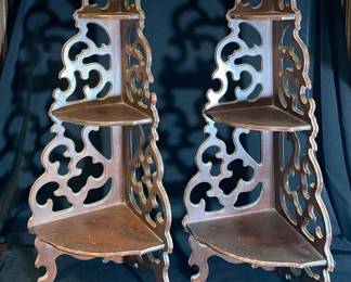 Decorating Wooden Corner Shelves For Small Decor