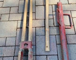 Fencing And Digging Tools * Pickax * Post Hole Digger * Fence Post Slide Hammer
