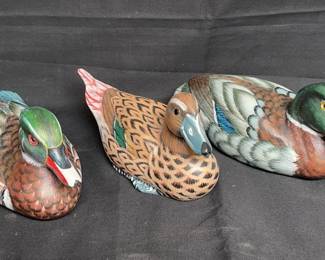 3 Collectible Wooden Ducks