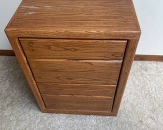 2 Drawer, wooden filing cabinet. 30 x 22 x 21