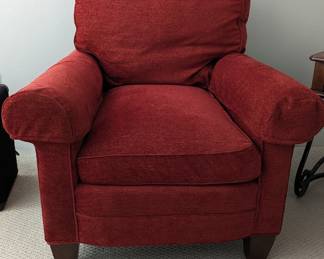 Red upholstered chair 