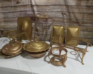 Serving Dishes - Gold Tone
