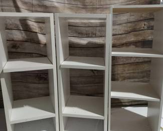 3- 2 tiered bookshelves