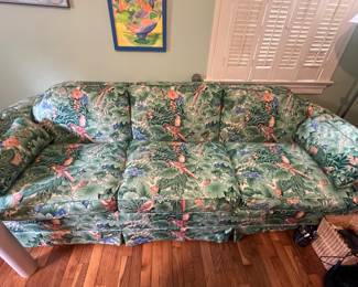 Pink/green couch has matching loveseat 