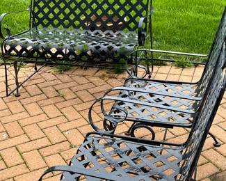 Wrought iron glider too!