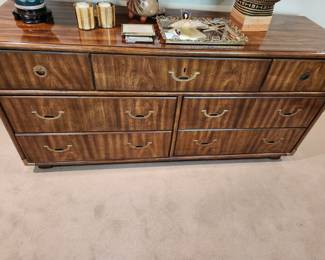 Famous Maker Drexel Crendenza Dresser and Mirror. 