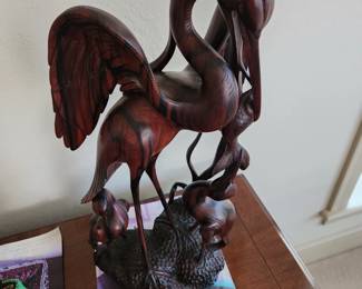 Wood Carved Heron 