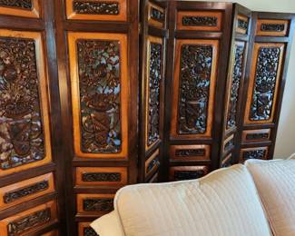 6 Panel Carved Screen 