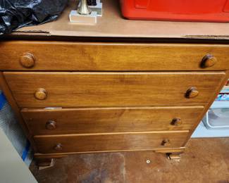 Vintage Dresser with Wood Framed Mirror 