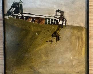 Original mid-century abstract painting signed by Miller, by Jane Miller. Purchased by the estate approximately 50 years ago. 