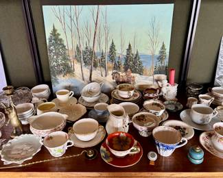 Original painting of winter horse sleigh scene by Joseph Monk. 