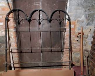 Iron and brass headboard (great garden piece)