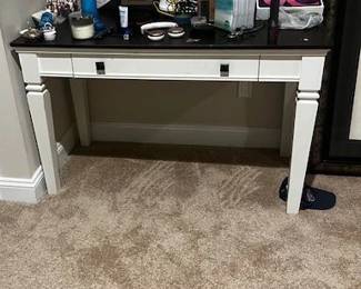 desk-dark brown top with white drawer/ legs