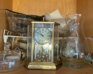 Anniversary clock and glassware