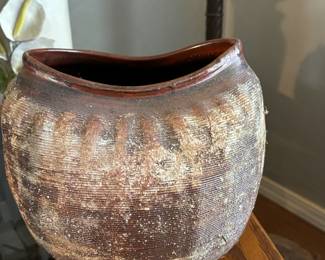 Raku pottery vase