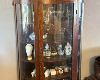 Vintage oak display cabinet