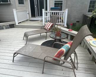 Patio chaise lounge chairs, outdoor pillows