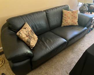 excellent condition black leather couch