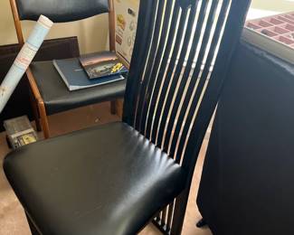 black lacquer 80s retro chairs 4 excellent condition