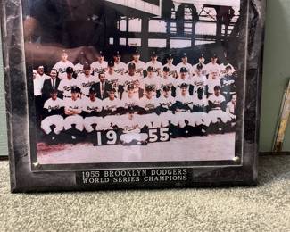 1955 Brooklyn Dodgers world series champions plaque team photo