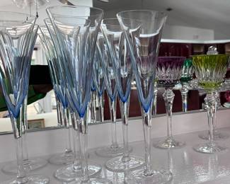 Beautiful fluted champagne glasses