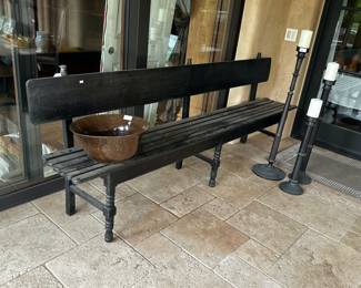 Long black bench