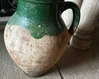 Antique green confit pots. many to choose from 