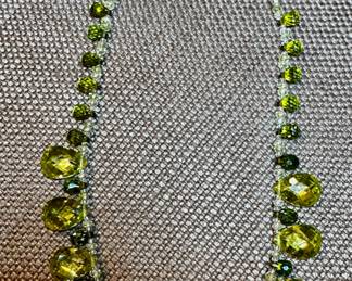 Sterling and cut peridox faceted necklace
