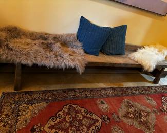 Long wood primitive bench 