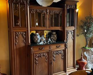 Beautiful Oak carved antique buffet. 