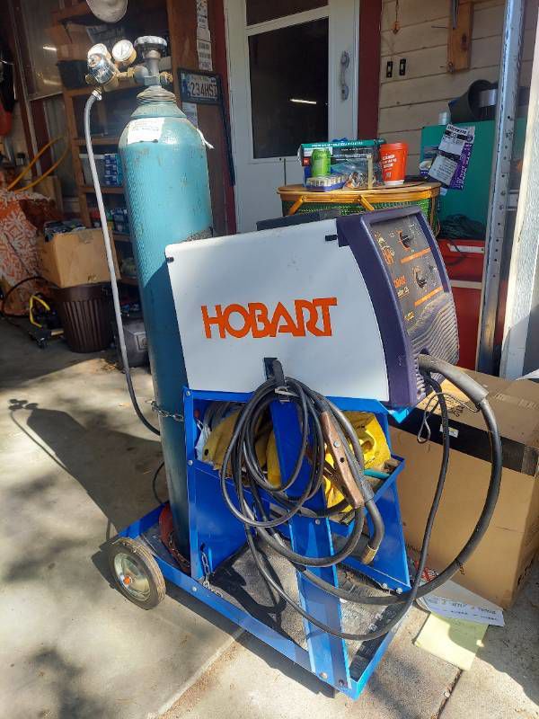 Hobart welder on cart