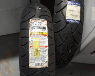 Metzler and Bridgestone motorcycle back tires