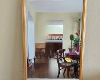 Heavy Weight Beveled Wall Mirror with Gold Frame  