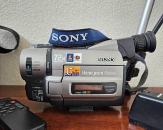 Vintage Sony Camcorder "Video Hi8 XR" 72X Digital Zoom with Remote Control, Case & Tripod