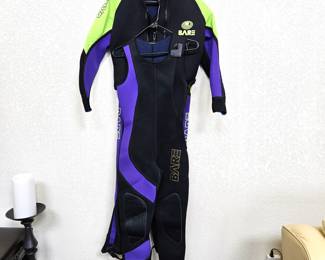 Set of Man's and Woman's BARE Brand Sleeveless Dry Suits - Men's Large w/ Jacket - Women's Size Small