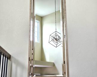 Lovely Large Wall mirror with Dimensional Frame in Gold Tone Accents 23"W x 54"H