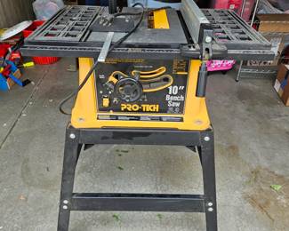 Pro-Tech 10" Bench Saw w/ Stand w/ Original Paperwork