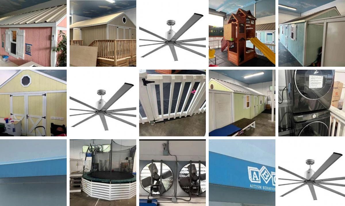Spectacular Autism Benefit Sale- Bidding Ends 5/18 All Items Must Be Picked Up by Appointment
5 ea Fantastic Prefab Cottages highlight this sale. Includes Industrial Fans , Playground Equipment, wood fencing and more. All proceeds to benefit people on the spectrum with training and support.