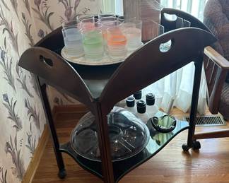 Vintage English Butler Tray Bar Cart