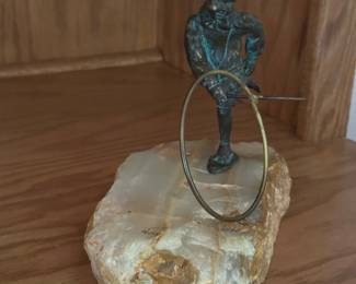 Bronze on Quartz Sculpture Signed TASSY