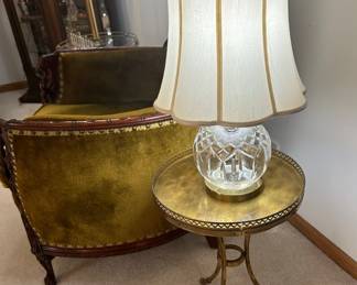 Vintage Brass Gueridon Side Table 
