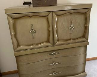 1950's Bow Front Tallboy Dresser