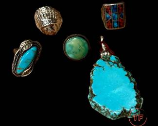 Sterling SILVER and Turquoise Jewelry