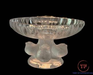 LALIQUE Crystal Nogent Compote Bowl