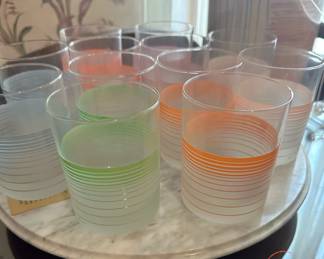 SAKS FIFTH AVENUE MCM Style Glass Tumblers