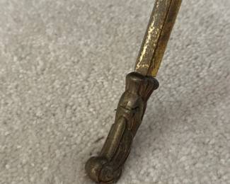 Vintage Brass Gueridon Side Table 