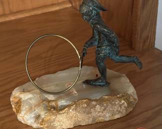 Bronze on Quartz Sculpture Signed TASSY