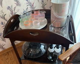 Vintage English Butler Tray Bar Cart