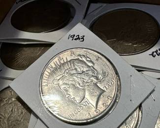 Large Lot of SILVER Peace Dollars